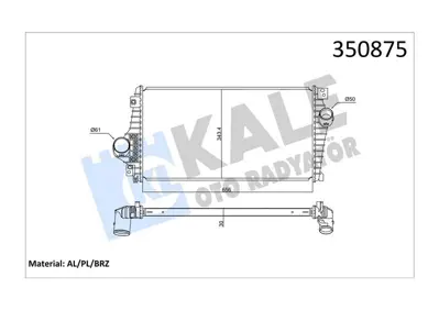 KALE 350875 Turbo Radyatoru (Intercooler) Chevrolet Epıca 