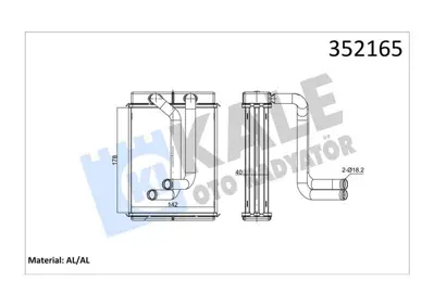 KALE 352165 Kalorıfer Radyatoru Kıa Sephıa 1996-> 3521H2, 352165, 3523AP, 1306716080, 352095, 3520L0, 3520N3, 3521J3, 4018A3, 4018H4