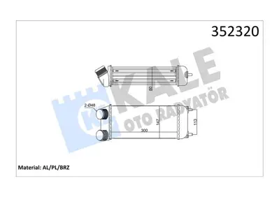 KALE 352320 Turbo Intercoll Radyatoru P206 Cc 1,6hdı 16v 24430103, 13138151, 352320, 352310, 352042, 352045, 352046, 352061, 352063, 352064