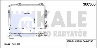 KALE 360300 Motor Su Radyatoru W202 93>00 S202 96>01 C208 97>02 R170 96>00 
