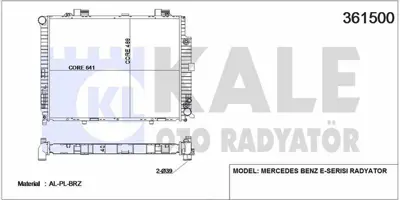 KALE 361500 Motor Su Radyatoru E-Class W210 96>99 S210 96>99 