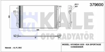 KALE 379600 Klima Radyatörü 976062S500