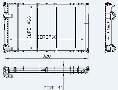 KALE 0543432PA Motor Radyator Master 2,5d Mekanık (2 Sıra Cu+pl Sıstem) / (760x466x37) 