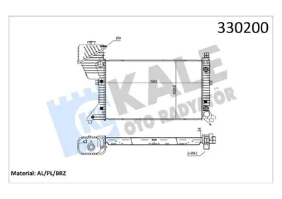 KALE 0915031AB Motor Su Radyatoru (Klimalı) Mercedes Sprınter 901>904 96>06 