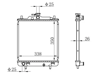 ORIS BSZ010026 Motor Radyatoru (350x338x26) Carry  Manuel 1770060H50, 1770078A00
