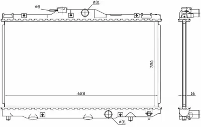ORIS BTO061016 Motor Su Radyatoru Toyota Corolla 00-02 (Manuel) 164000D040, 164000D070, 164000D07087, 1640022100, 16400OD040, 1640002100, 1640002101, 164000D030, 1640013100, 1640015420