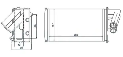 ORIS KRN005032 Kalorıfer Radyatoru Laguna (260x156x32) 7701038542, 7701206524, 44605, 73368, 8FH351311714, 8FH351311711, 6093008, 7701352606, 7701038543