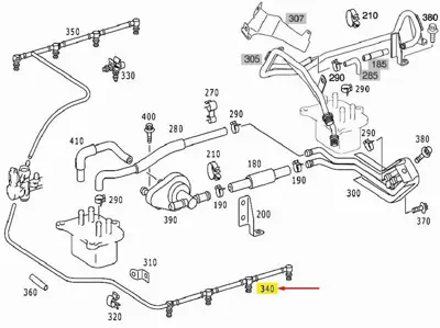 WINTECH 0500574 Yakıt Geri Donus Hortumu (Om628) Ml-Class W163 01>05 S-Class W220 00>05 