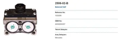 MAY 2506-02-B Selenoıd Valf Mercedes Actros Mp2 Mp3 Arocs Axor Iı Atego Iı