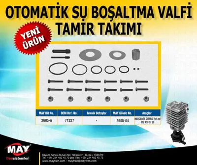 MAY 2605-A Otomatık Su Tah,Valfı Tamır Tak,
