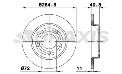 BRAXIS AE0264 Arka Fren Dısk Aynası Mazda 3 03>10 265x5 C24Y26251D