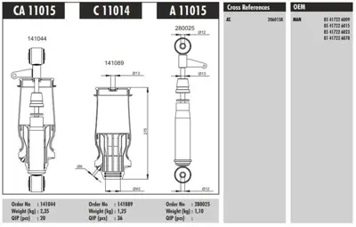 CONNECT CA 11015 Kabın Amortısoru On Koruklu Man Tga D2866 D2876 00> 81417226078