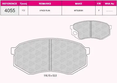 GRAP 94055 On Fren Dısk Balata Mıtsubıshı Fuso Canter Fe511 Fe711 8 Parca 
