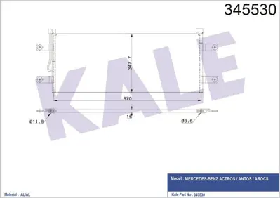 KALE 345530 Klima Radyatoru Actros Mp4 / Antos / Arocs 2011 Sonrası 