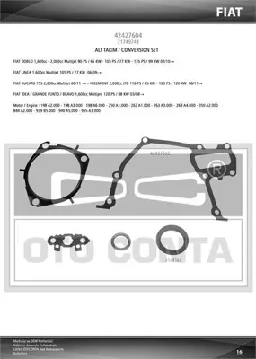 OTO CONTA 42427604 Fıat Lınea - Doblo Jtd 1.6d 16v Alt Takım Conta Keçelı