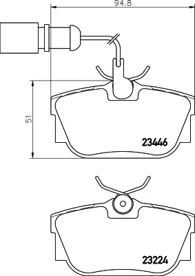 WONGA 22213 Fren Balata Arka - Vw Transporter.T4 2.5 +fs YM2J2M008BA YM212M008BA 1133448 1205697 1345339 7D0698451B 7D0698451F 7M3698451D 7D0698451 7D0698451D