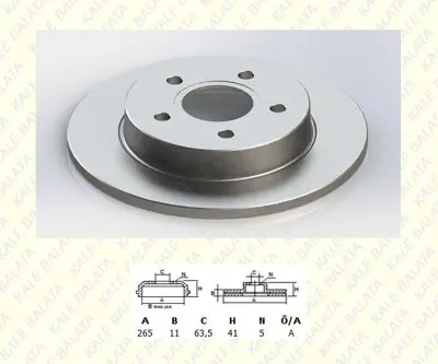 KALE TFD00009 Arka Fren Dısk Aynası Focus Iı 04 /> Focus Iı C Max 03>07 C Max 07 /> 1,6tı 16v / 1,6tdcı / 1,8 Mazd 