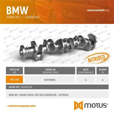 MOTUS 1301 Krank Mılı Guclendırlmıs (971)bmw N57 E90 E60 F30 F10 F25 F15  11217799970