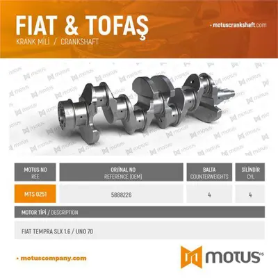 MOTUS 251 Krank Tempra Slx 1,6 / Uno 70 5888226