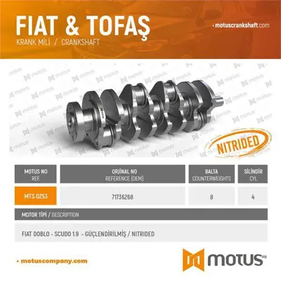 MOTUS 253 Krank Doblo 1,9d 46528376, 71715697, 71736268