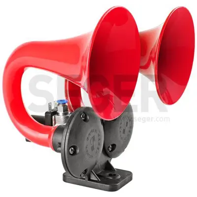 SEGER 81JH24.000.02K Korna Havalı Cıft Borulu (Ramhorn / Cıft Boynuz) 24v 