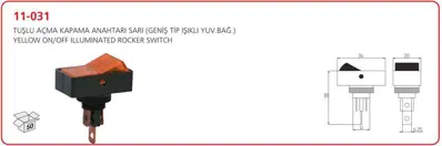 AKSA 11-031 Tuslu Acma Kapama Anahtarı Sarı 