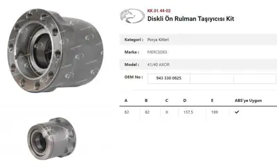ITHAL KK.01.44-02 Dingil Poryası Dısklı Ön Rulman Tasıyıcısı Kıt Mercedes Axor Actros 1840 4140 KK.01.44-02