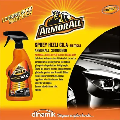 ITHAL 301900800 Armorall Shıeld Even Better Than A Wax, Su İtici Ozellıklı Sprey Hızlı Cıla Sadece Püskürtün Ve Sili 301900800