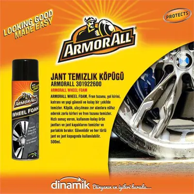 ITHAL 301922600 Armorall Wheel Foam, Köpük, Ulaşılması Zor Alanlara Nüfuz Ederek Fren Tozu, Yol Kiri, Katran Ve Yağı 301922600
