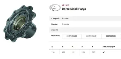 ITHAL KP.18.13 Dingil Poryası  Saf Römork  B9 B11 B9 22k Dısklı Pılot KP.18.13