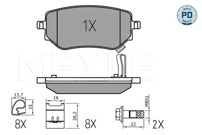 MEYLE 025 228 6118/PD Fren Balatası 470 Arka  X Clas / Navara 2015- A4704230600