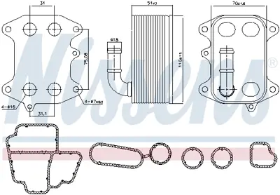 NISSENS 91272 Yağ Soğutucusu Vw A6 2011-> 2.0 Tdi Cglc 03L117021D