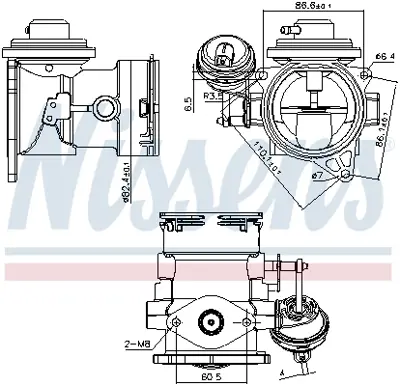 NISSENS 98268 Egr Valfi Vw 2.5 Tdi T5  Axd Axe 070128070B