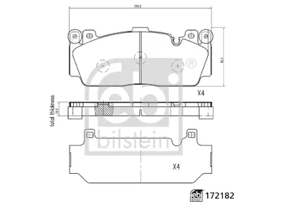 FEBI BILSTEIN 172182 Fren Balatası F-10/12  Ön  M5/M6 34112284869