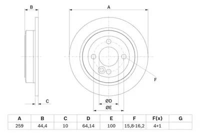 BOSCH 0986479W58 Fren Diski Mını R-55/56/57/58/59 Arka Tek 34216774987