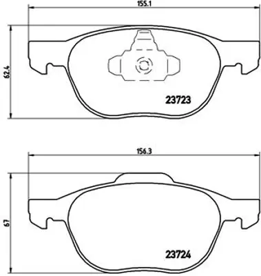 BREMBO P24061 Fren Balatası Mazda 3 Volvo Focus 1.6 02> Ön 1012799240, 101590339, 1020321, 1075558, 1101462, 1101463, 1107697, 1136519, 1145299, 1148202