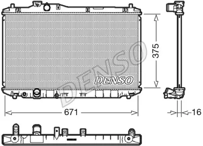 DENSO DRM40037 Su Radyatörü 19010R1AA01, 19010R1AA02, 19010R1AA51, 19010R1AA52, 19010R1BA01, 19010R1BA02, 19010R1BA51, 19010R1BA52, 19010R3AG01, 19010R3AG51