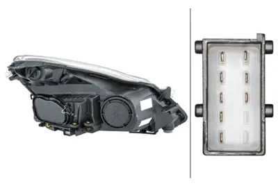 HELLA 1EG 354 534-011 Far Komple Opel Corsa D 07> Krom Sol 93189357