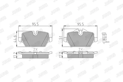 JURID 573136J Fren Balatası E-87/90/92 Arka 34216777240