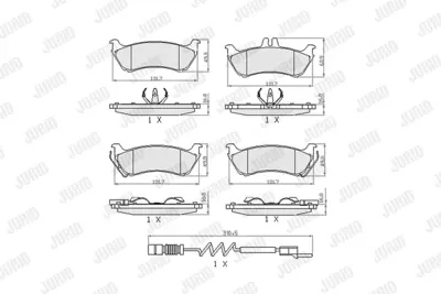 JURID 573148J Fren Balatası 163 Arka Kulaklı A1634200520