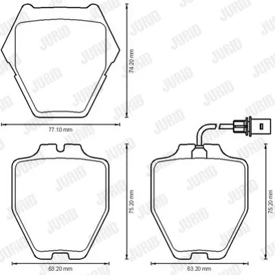 JURID 573208JC Fren Balatası Vw A8 2.5 , 3.7 Tdi Ön 97-02    2311901, 3D0698151B, 441698151G, 4A0698151B, 4A0698151D, 4B0698151, 4B0698151AE, 4B0698151C, 4B0698151D, 4B0698151K