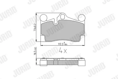 JURID 573227J Fren Balatası Vw Touareg  Q7 Cayenne  17   Arka  101330249, 2369402, 274285, 274331, 4L0698151A, 4L0698151B, 4L0698151C, 4L0698451D, 6L0698451, 6L0698451A
