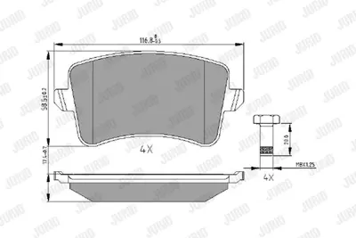 JURID 573259J Fren Balatası Vw A4/ A5 /Q5  2008 >  Arka 8K0698451A/C