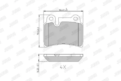 JURID 573297J Fren Balatası Vw Touareg V6 Arka Brembo 17  Pr-1kq 2409701, 274285, 274331, 4L0698151A, 4L0698151B, 4L0698451D, 7L0615415B, 7L0694451, 7L0698151A, 7L0698151C