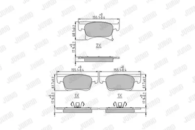 JURID 573657J Fren Balatası Opel Corsa E (15 Jant) Ön 95524973
