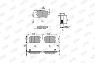 JURID 573689J Fren Balatası Opel Corsa E  (Disk Tipi)  Arka 77367914, 95517078