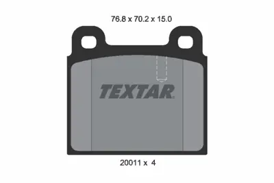 TEXTAR 2001102 Fren Balatası 115 Ön Orta Boy A0014207720
