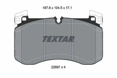 TEXTAR 2269701 Fren Balatası 167 Ön A0004205002