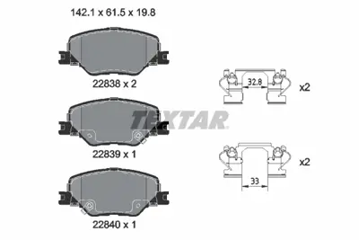 TEXTAR 2283801 Fren Balatası Opel Insıgnıa B   16 Jant  Ön 84124408