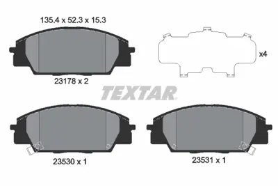 TEXTAR 2317801 Fren Balatası Cıvıc Type-R S200 01-06 Ön 06450S5TE00